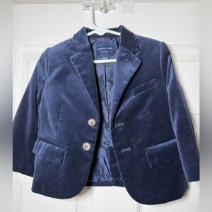 Janie & Jack Velvet Kids Navy Marine Blue Blazer 18 24 Boys